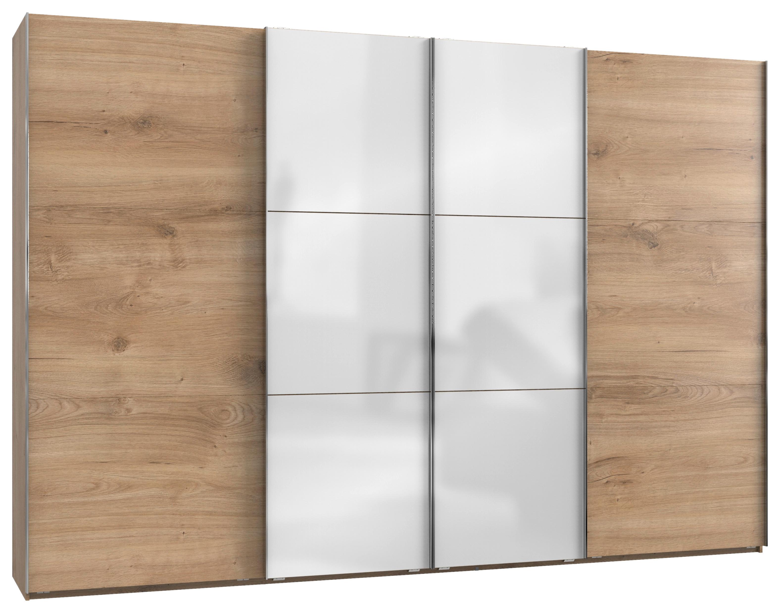 Schwebetürenschrank B: 350 Cm Level 36c Weiß/eiche Dekor - Eichefarben/Weiß, MODERN, Holzwerkstoff (350/236/65cm) - MID.YOU