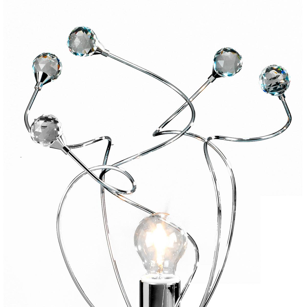 Kristall-Tischleuchte 4726/Lg - Chromfarben, KONVENTIONELL, Glas/Metall (30/45cm)