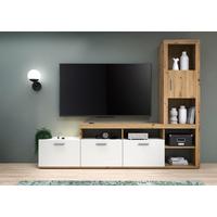 Obývacia stena JACKY - biela/dub artisan, Modern, kompozitné drevo/plast (230/184/37cm) - Mömax