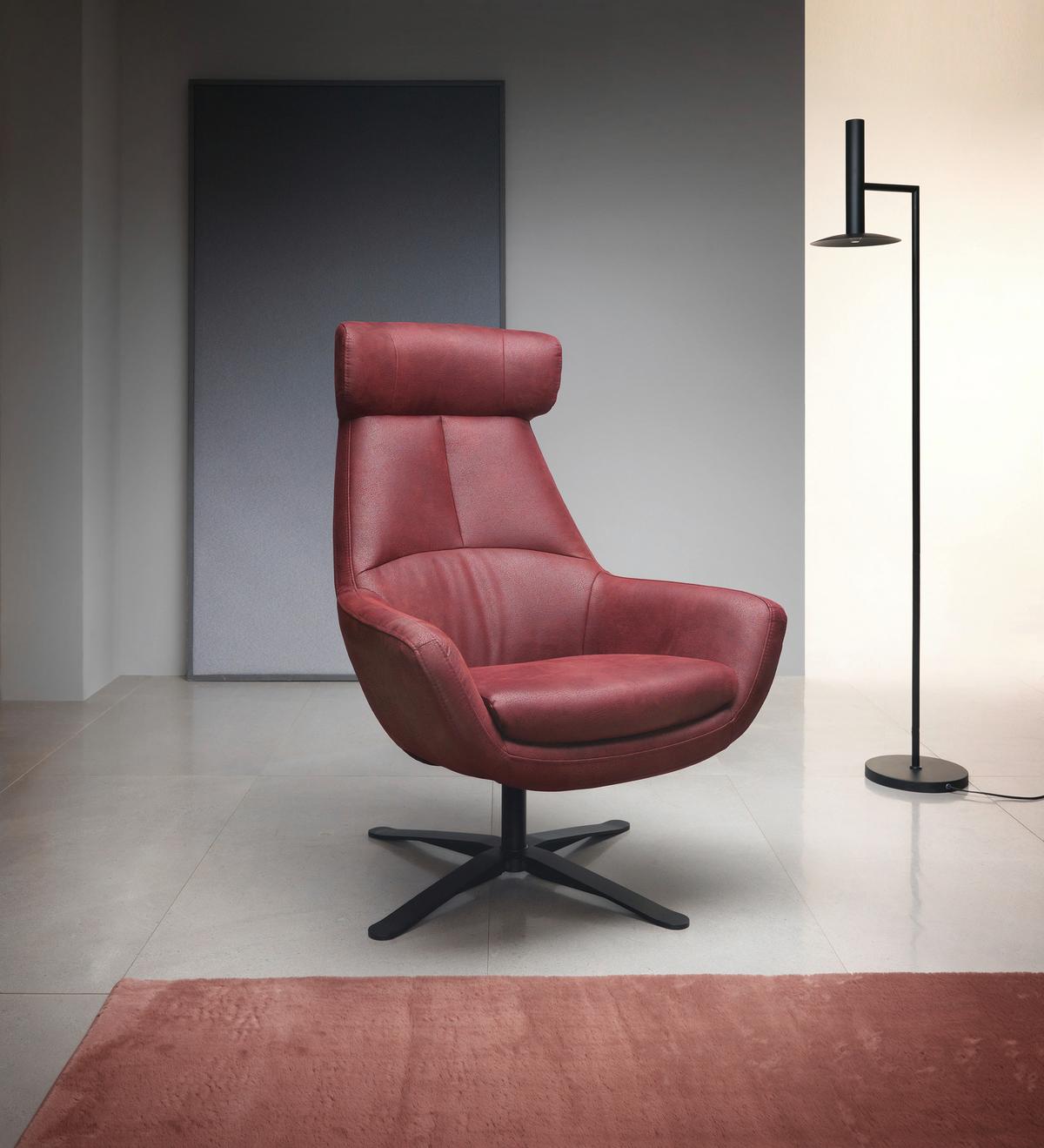 Sessel Be Organic - Rot/Schwarz, MODERN, Textil (81/112/83cm) - Trendmanufaktur