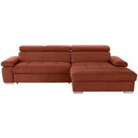 Ecksofa Mit Bettkasten Perry Rostfarben 292x183 Cm - Rostfarben/Silberfarben, Design, Textil (292/183cm) - Livetastic