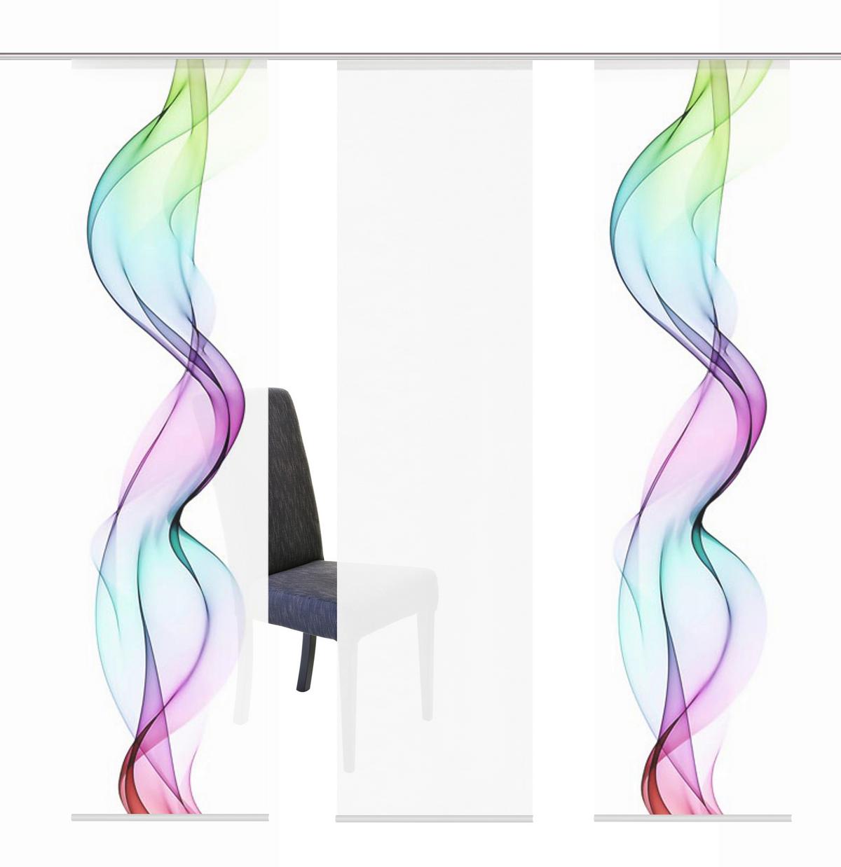 Flächenvorhang Edmonton Multicolor B: 60 cm - Multicolor, Design, Textil (3x60/245cm)