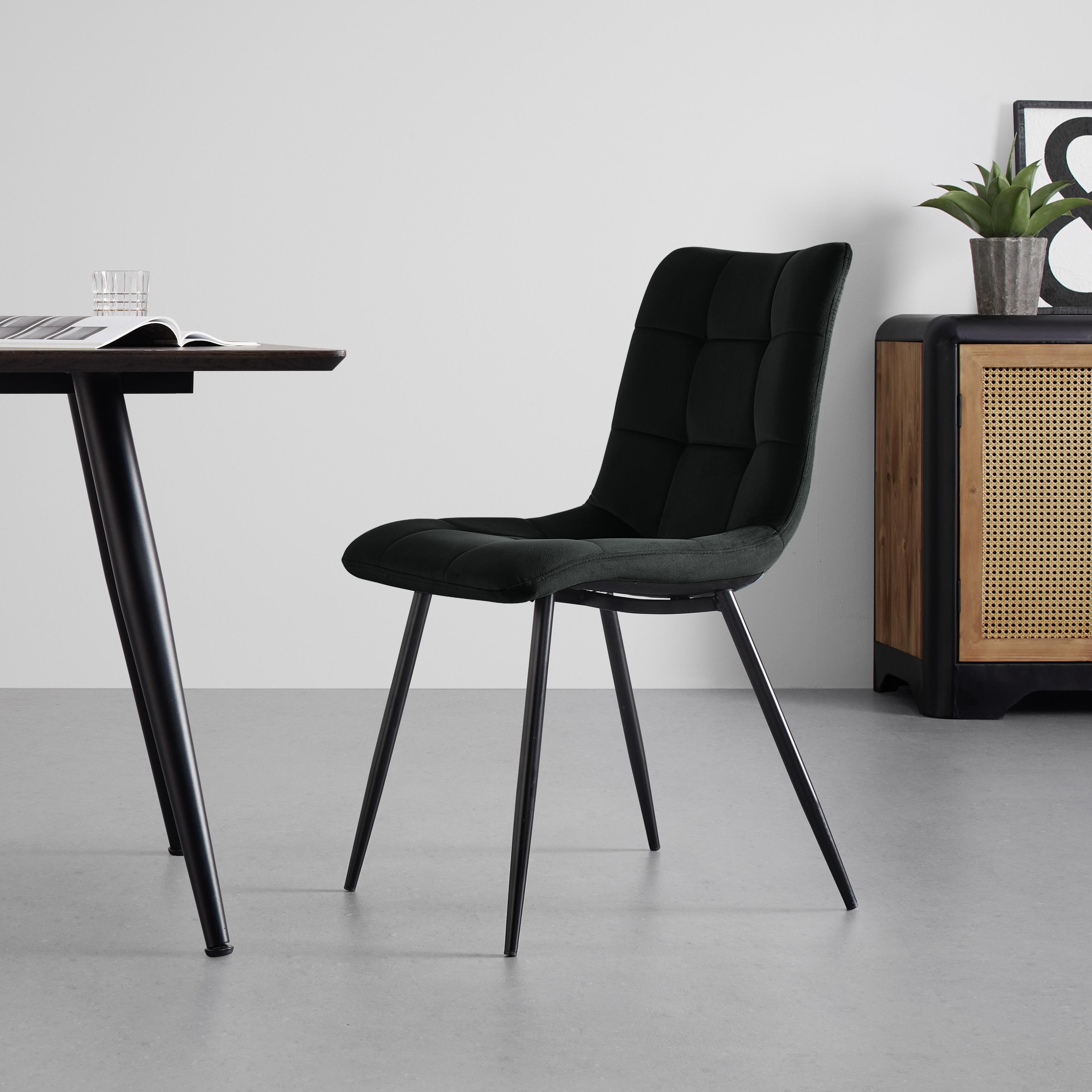 Elegantní Židle Suri Černá - černá, Moderní, kov/dřevo (46/87/59cm) - Bessagi Home