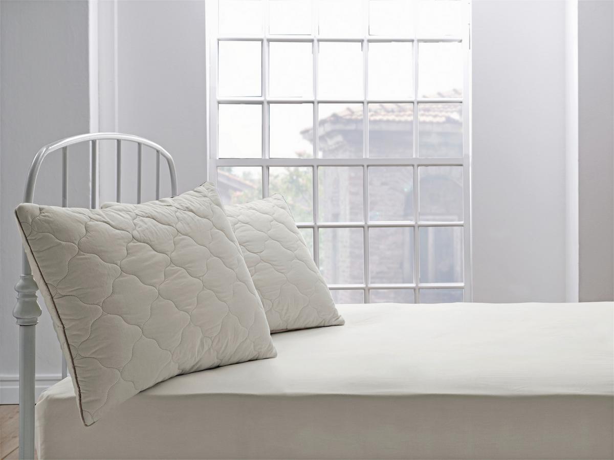 Kopfpolster Superwashed Wolle - Weiß, Basics, Textil (80/80/15,5cm) - Yatas