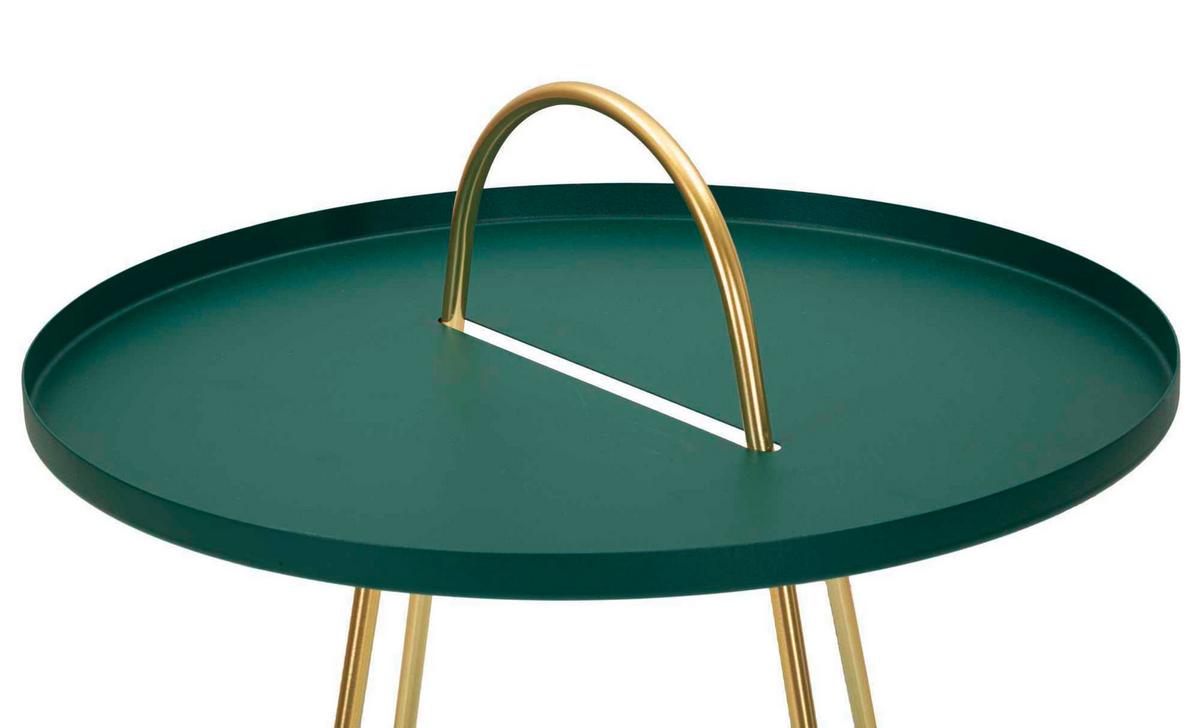 Couchtisch Grent Goldfarben, Grün B: 45cm - Goldfarben/Grün, Basics, Metall (45/59/45cm)