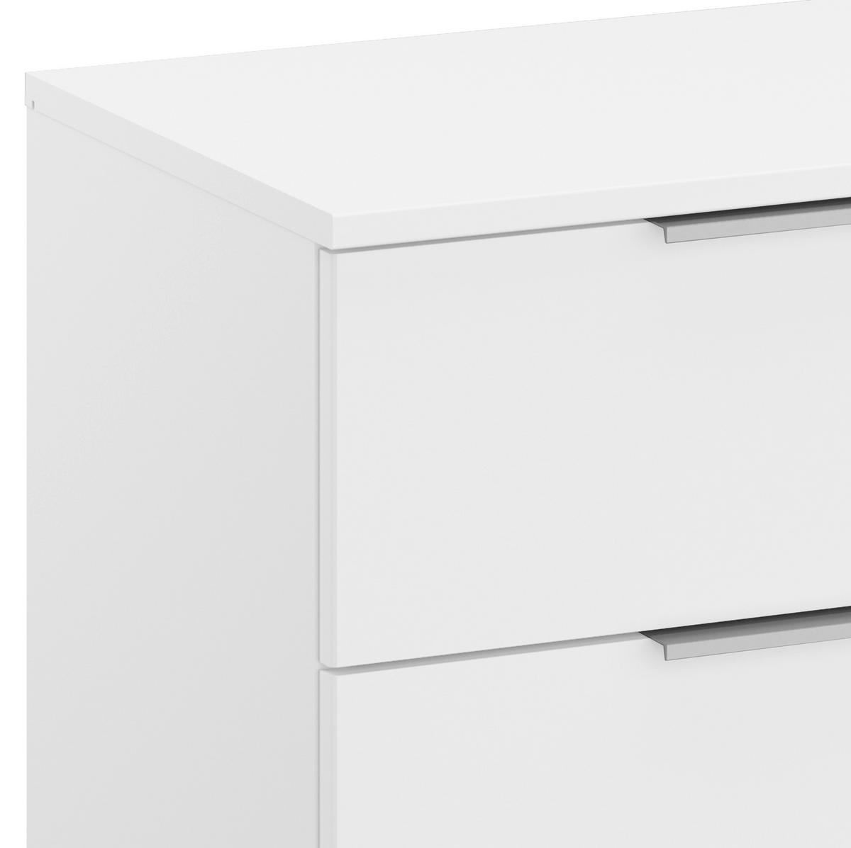 Nachtkästchen Alabama, Weiß B: 40 Cm - Alufarben/Weiß, MODERN, Holzwerkstoff (40/42/42cm) - Rauch Möbel