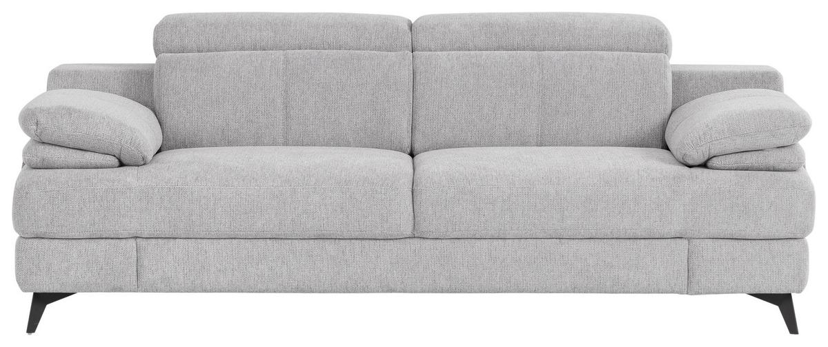 2-Sitzer-Sofa Titus Silberfarben - Silberfarben/Schwarz, Design, Textil (205/80/104cm) - Livetastic