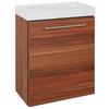 Waschbecken mit Unterschrank Fantasy B: 40 cm Nuss Dekor - Nussbaumfarben, MODERN, Holzwerkstoff/Stein (40/49/22cm)