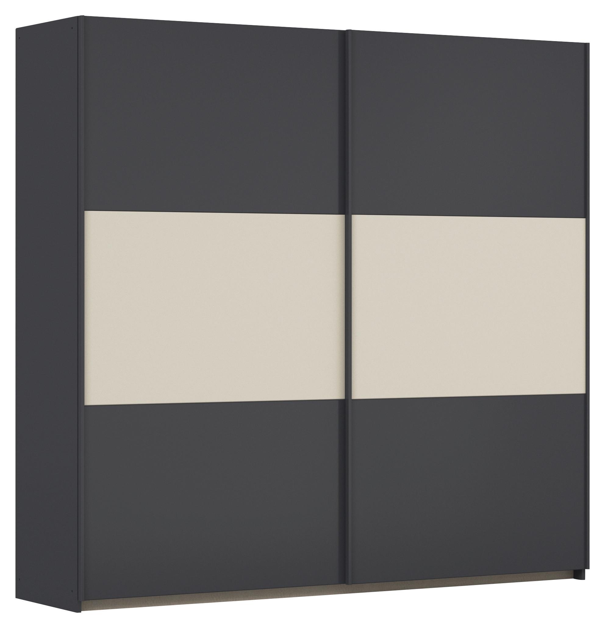Schwebetürenschrank Neo Grau Champagner B: 218 cm