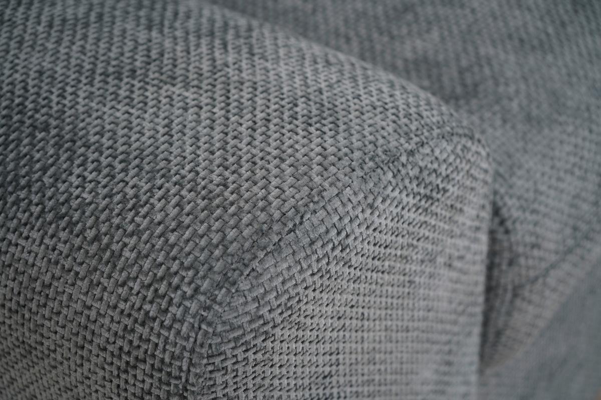Ecksofa Malaga New Chenille Grau, Lf: 229x137cm - Schwarz/Grau, KONVENTIONELL, Textil (286/203cm) - Ondega