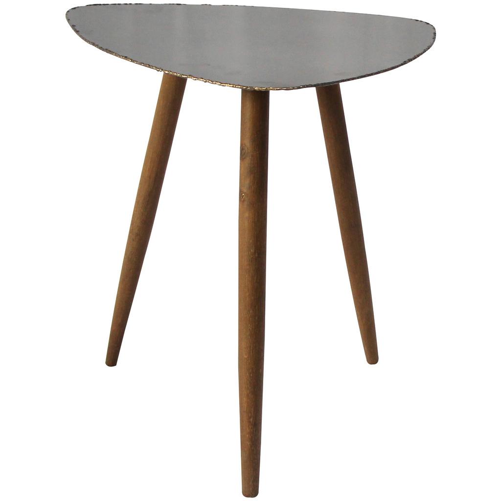 Beistelltisch mit Tischplatte Grau/Naturfarben