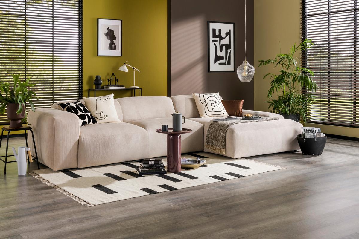 ECKSOFA Hannah Beige S: 343x170cm - Beige/Schwarz, Design, Textil (343/170cm) - MID.YOU