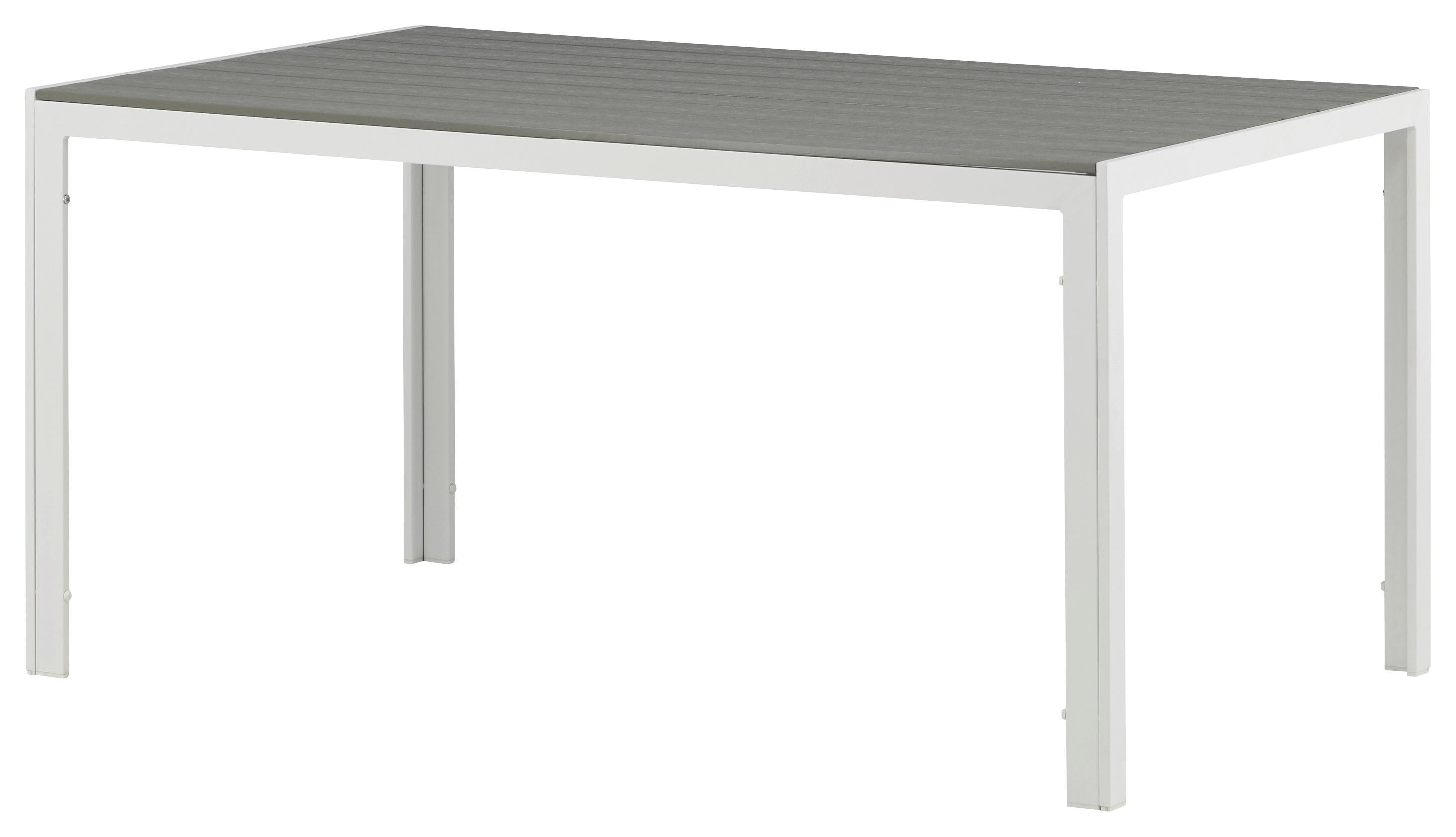 Gartentisch Break Aluminium L: 150cm - Weiß/Grau, KONVENTIONELL, Holz/Metall (150/90/75cm) - Gardenson