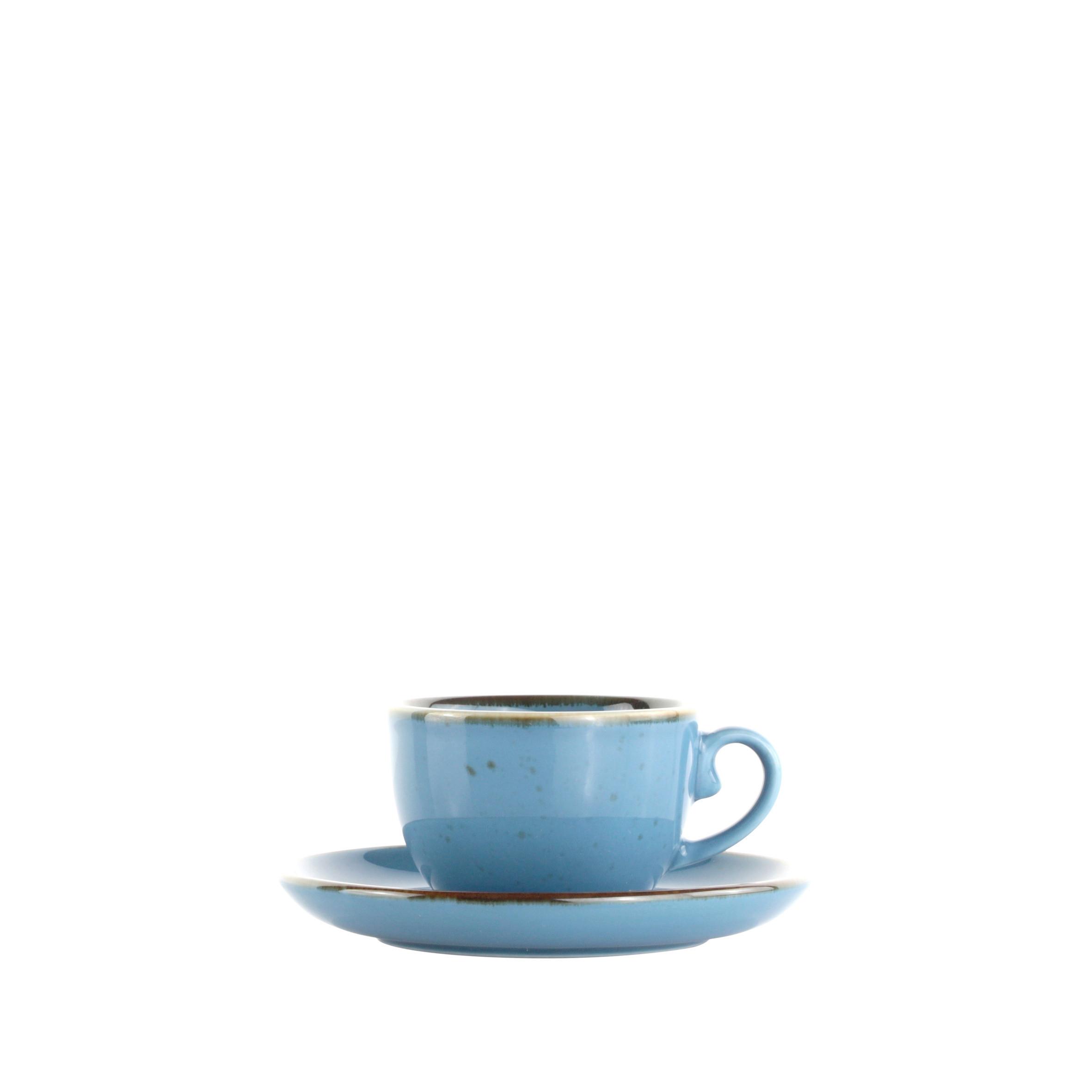 šálka na espresso s tanierikom CAPRI - modrá, Modern, keramika - Mömax