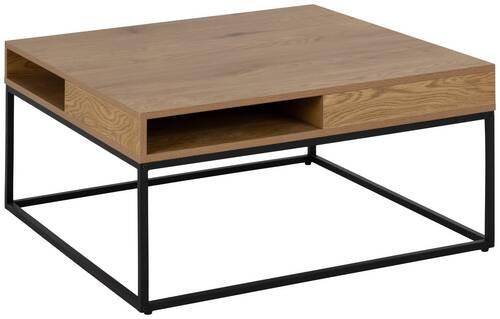Konferenčný stolík WILLFORD dub divý - čierna/farba duba, Trend, kov/kompozitné drevo (80/80/40cm) - MID.YOU