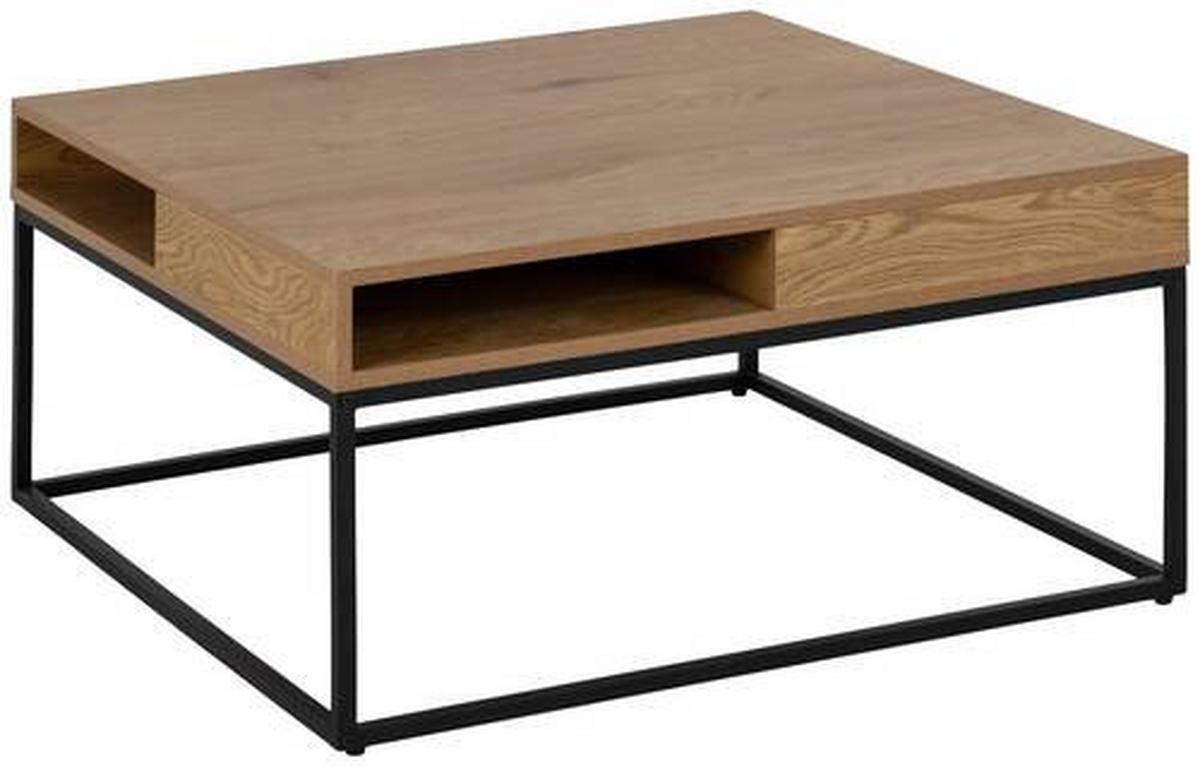 Konferenční stolek WILLFORD dub divý - černá/barvy dubu, Trend, kov/kompozitní dřevo (80/80/40cm) - MID.YOU