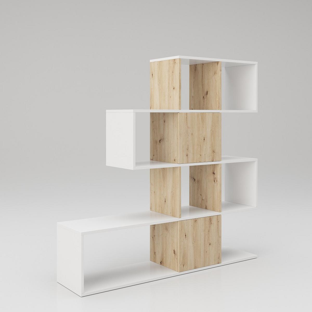 Raumteiler Staccato - Eiche Artisan/Weiß, MODERN, Holzwerkstoff (132/132/31cm) - MID.YOU