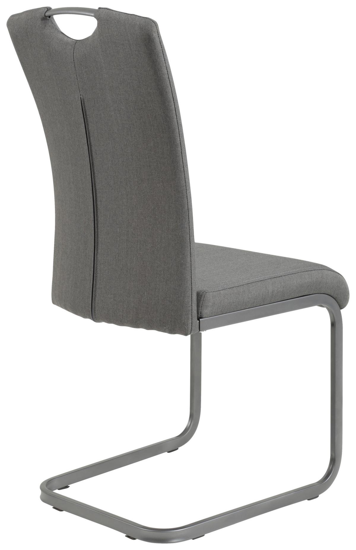 Schwingstuhl Amber Anthrazit/ Grau Gepolstert 2er-Set - Anthrazit/Grau, MODERN, Textil/Metall (43/98/56cm) - MID.YOU