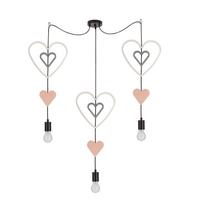 Kinderhängeleuchte Trio Hhh - Pink/Weiß, Basics, Holzwerkstoff/Metall (100/27/100cm)