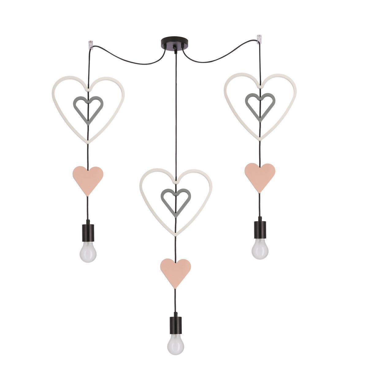 Kinderhängeleuchte Trio Hhh - Pink/Weiß, Basics, Holzwerkstoff/Metall (100/27/100cm)