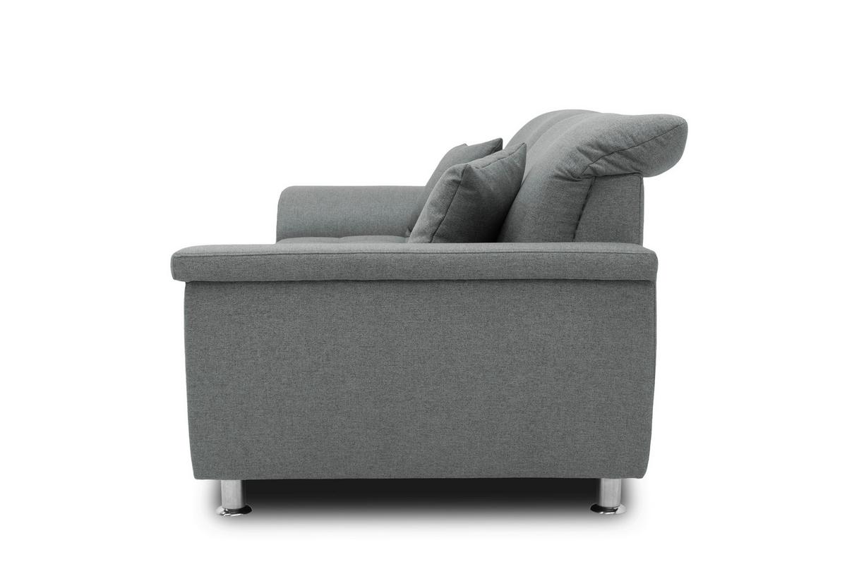 2-sitzer-sofa Mit Kopfteil Verstellbar Franzi Grau - Chromfarben/Grau, KONVENTIONELL, Textil (210/81/105cm) - MID.YOU