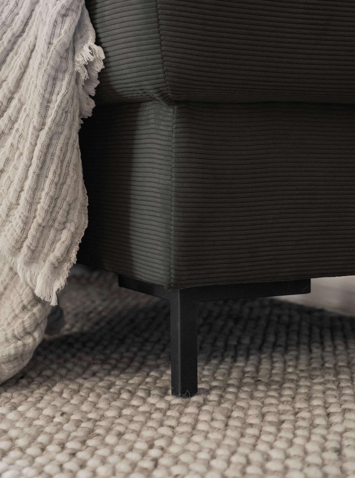 Ecksofa Lofty Lilly Grau S: 237x197cm - Schwarz/Grau, Design, Textil (237/197cm) - MID.YOU