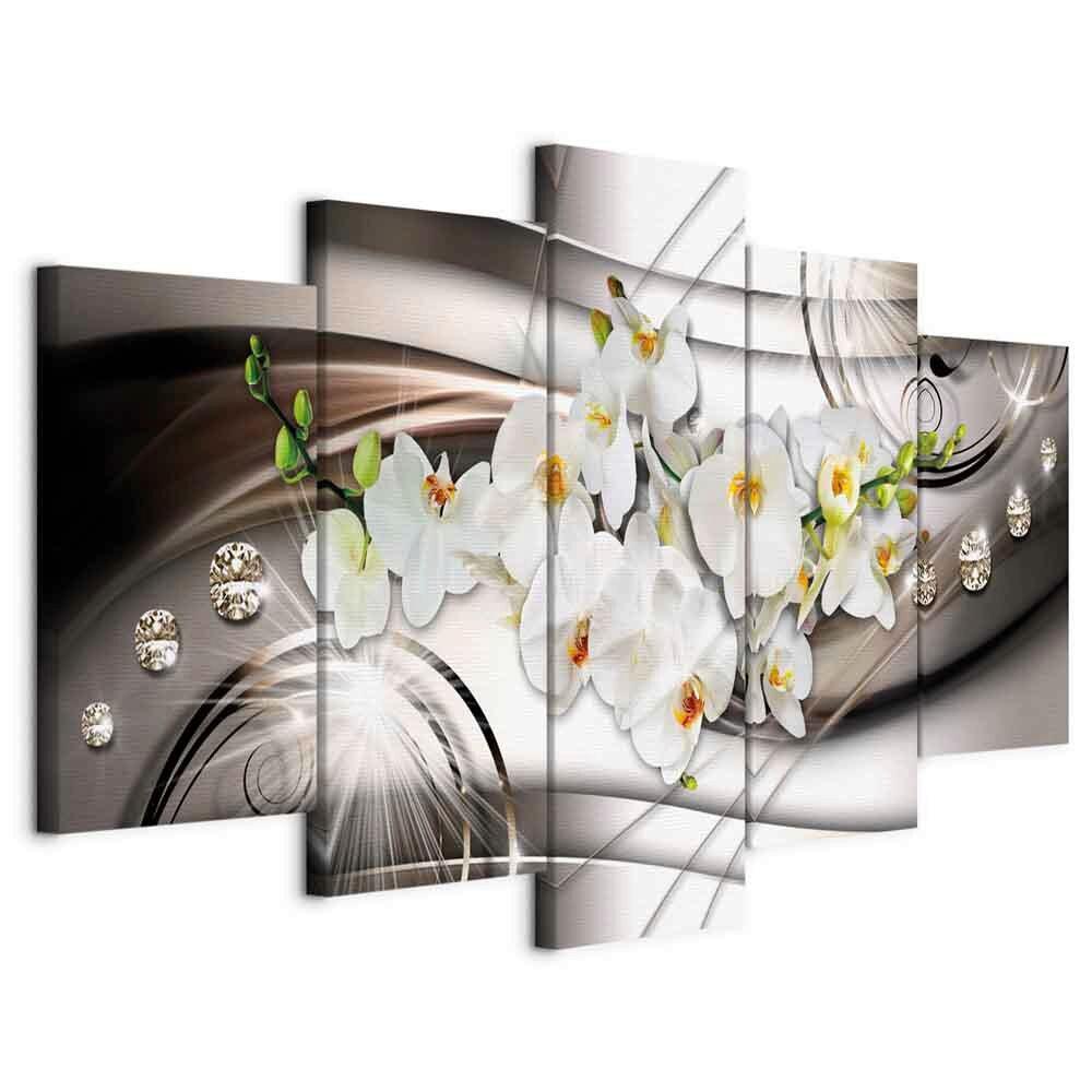 Leinwandbild Braun Weiß B: 100 cm - Braun/Weiß, Basics, Holzwerkstoff/Textil (100/50/1.2cm) - artgeist