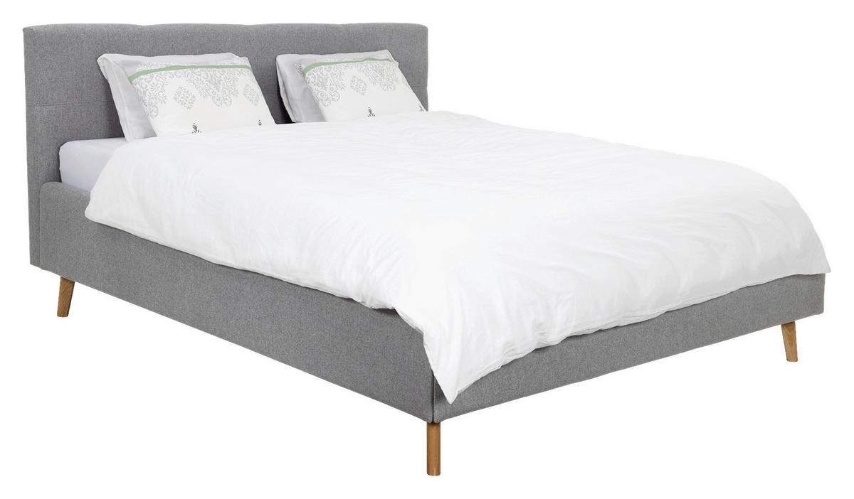 Polsterbett Rossva Lf: 200x200 Grau - Eichefarben/Grau, MODERN, Holz/Textil (200/200cm) - MID.YOU