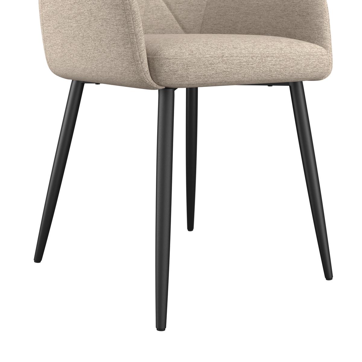 Armlehnstuhl Hardy Giga Webstoff beige, B: 57cm - Beige/Schwarz, MODERN, Textil/Metall (57/86/64cm)
