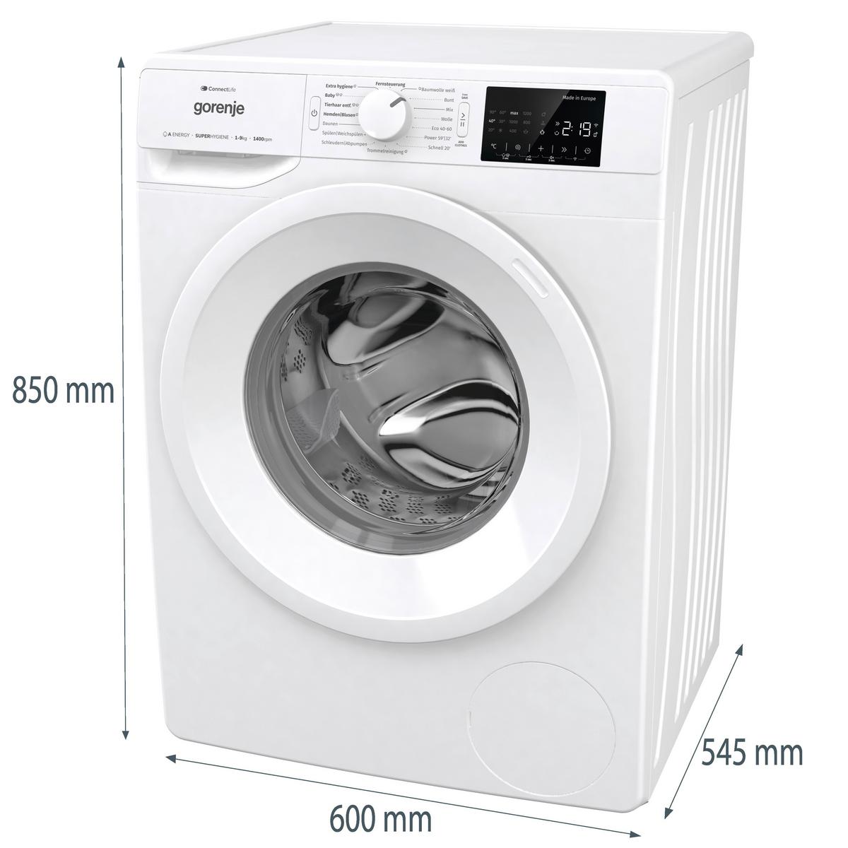 Waschmaschine Wpnei94a1dts - Weiß, Basics, Glas/Kunststoff (60/85/54,5cm) - Gorenje