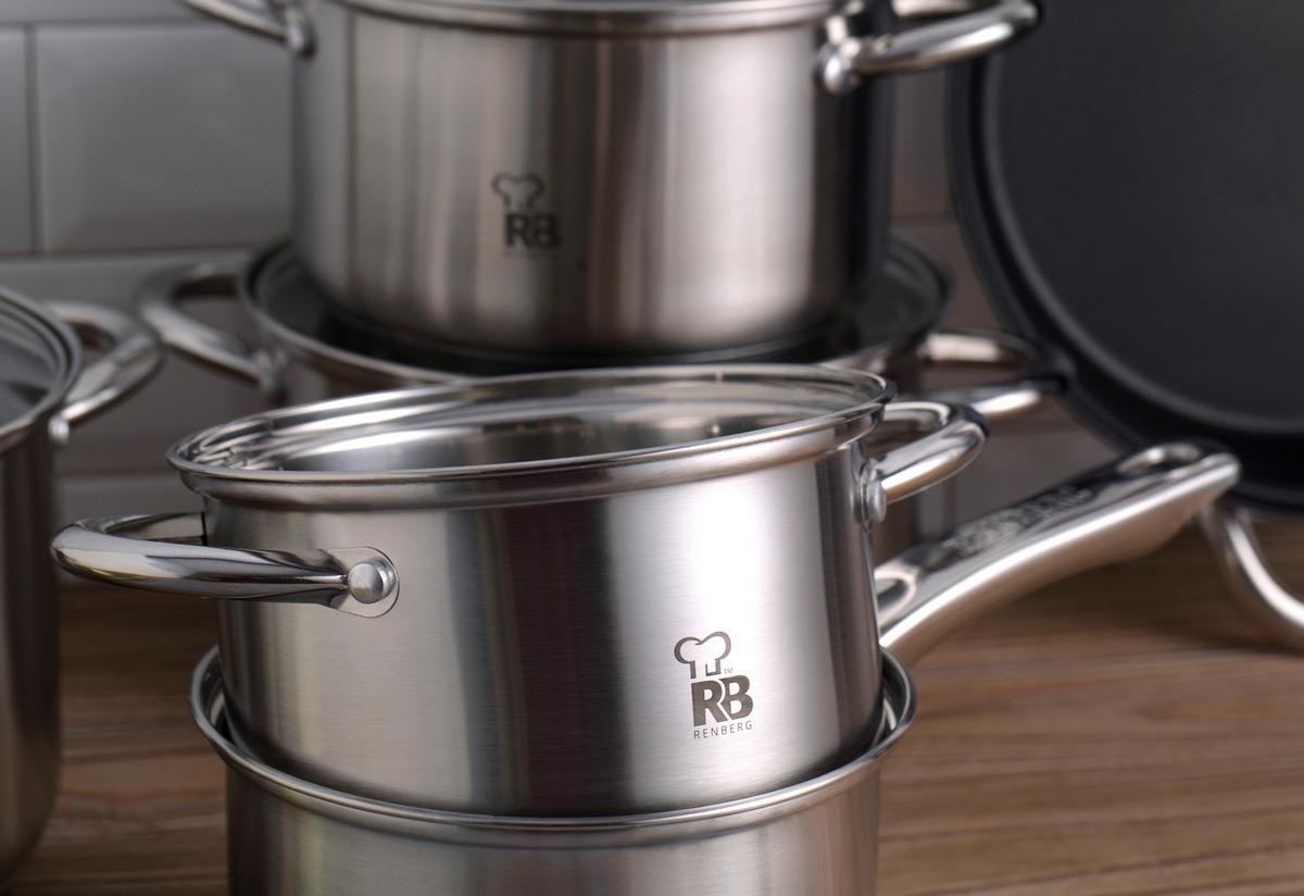 Kochtopf Alexander 3,6 Liter Edelstahl, Leichte Reinigung - Silberfarben, Basics, Glas/Metall (20cm)