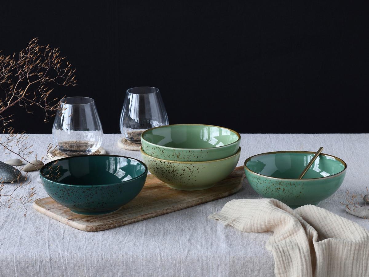 Schüsselset Nature Collection Green Life, 4--Teilig., Grün - Grün, Design, Keramik - Creatable