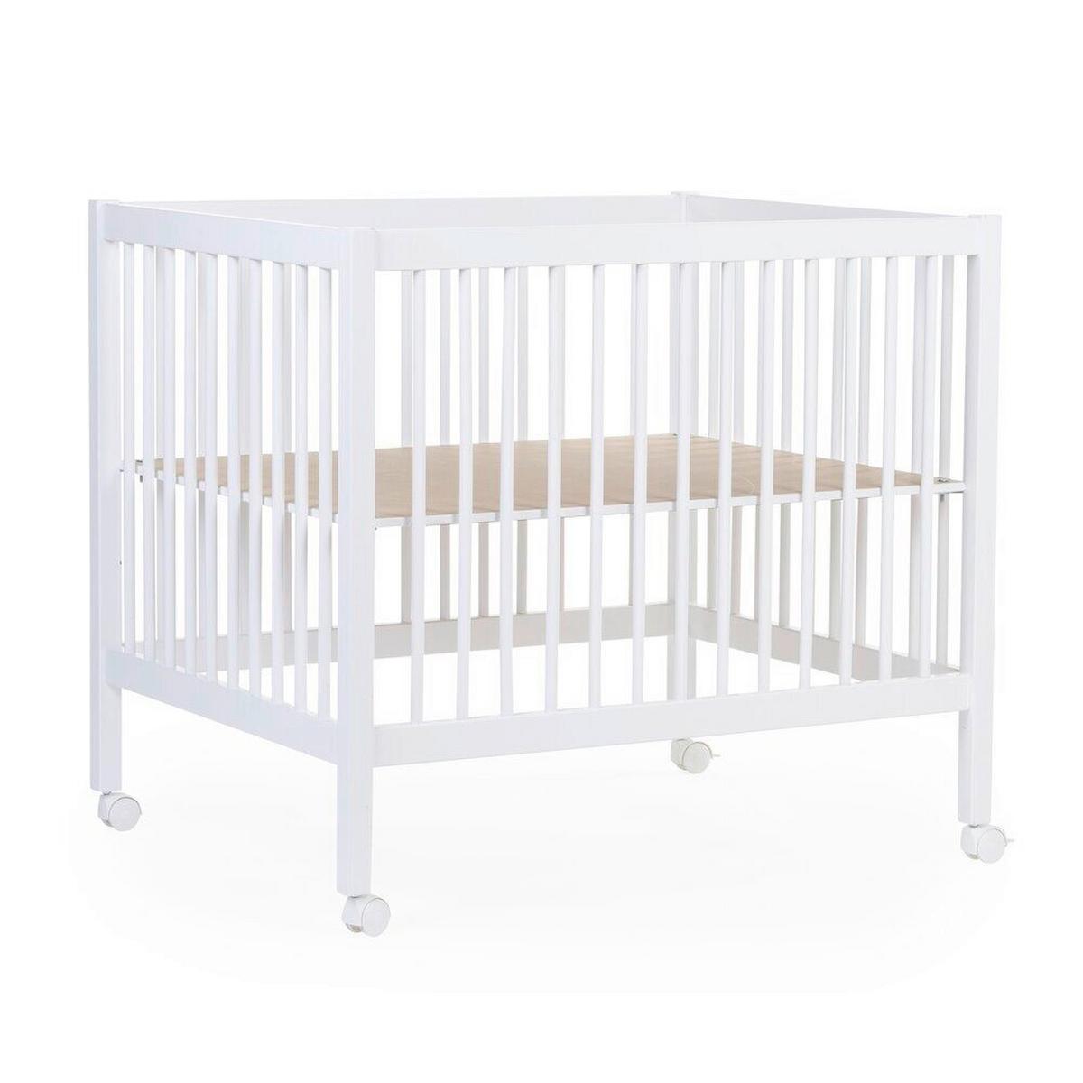 Laufgitter höhenverstellbar Weiß, inkl. Räder, L: 98 cm - Weiß, KONVENTIONELL, Holz/Kunststoff (98/78/82cm) - Childhome
