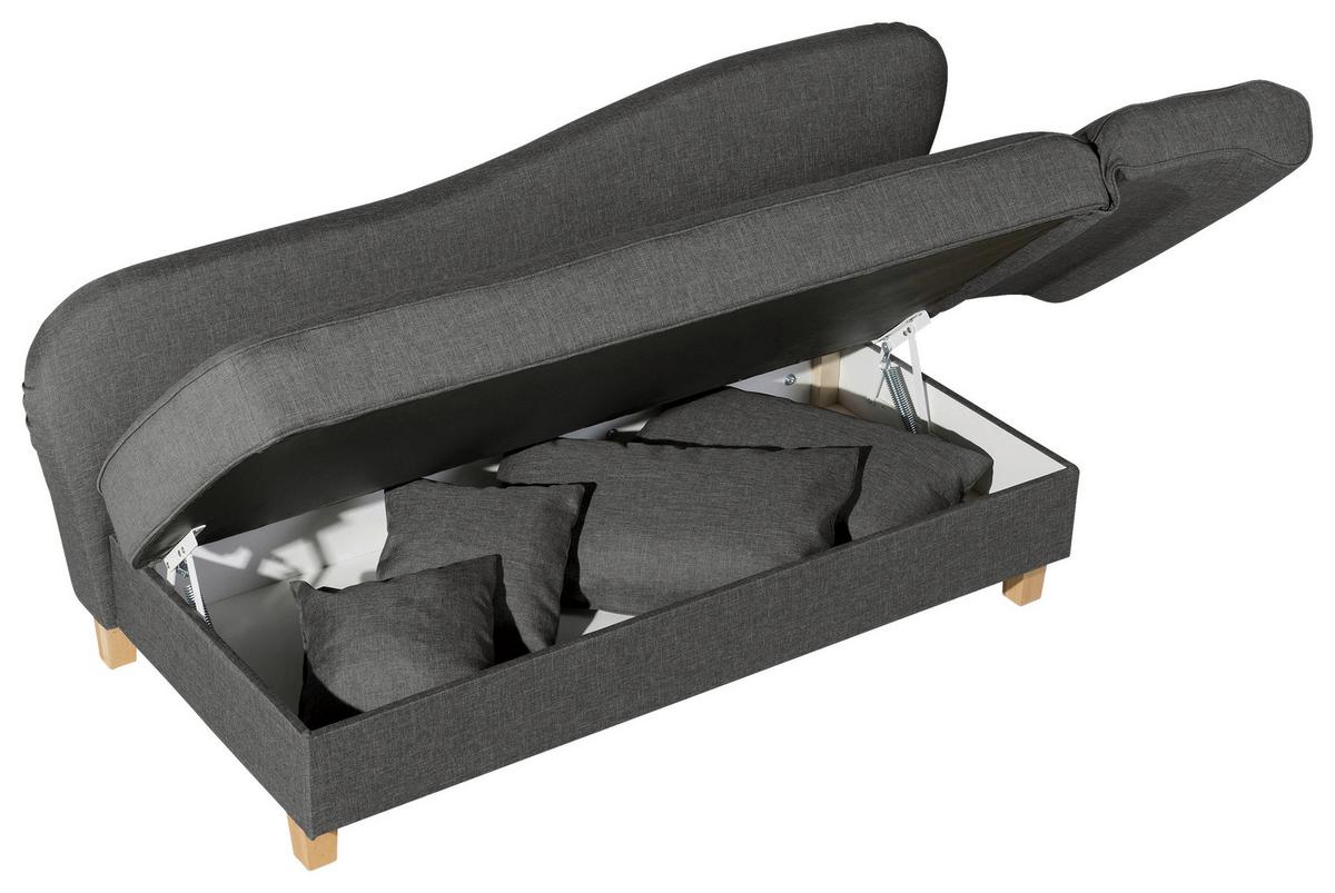 Récamiere Selma In Anthrazit B: 190 Cm - Anthrazit/Buchefarben, Design, Textil (190/82/88cm) - Max Winzer