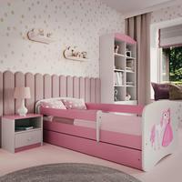Kinder-/Juniorbett Babydreams inkl. Matratze 80x160 - Pink/Birkefarben, MODERN, Holz/Holzwerkstoff (80/160cm) - MID.YOU