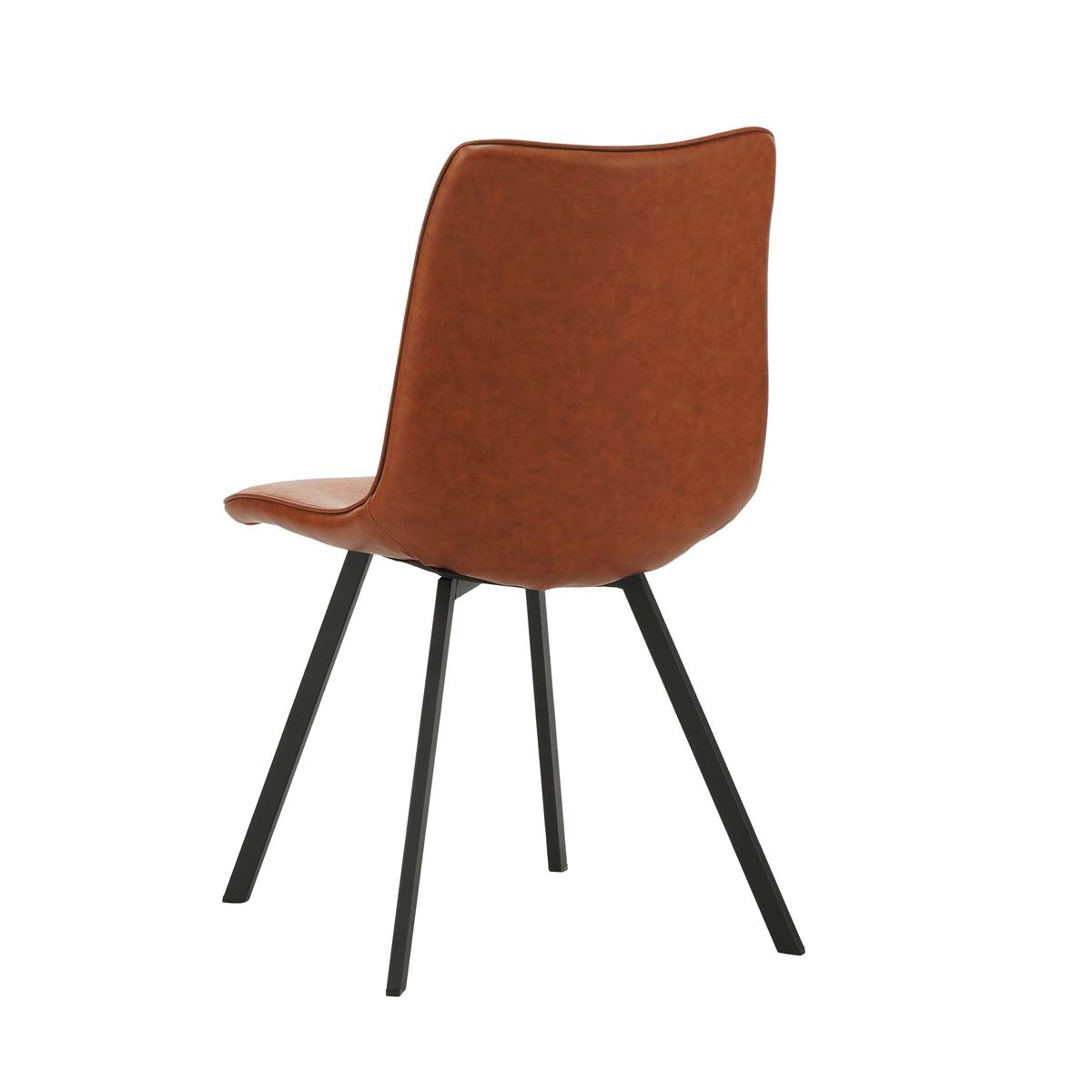 Stuhl-set Liano Cognac, B: 45,5 Cm - Cognac/Schwarz, MODERN, Textil/Metall (45,5/89,5/60cm) - MID.YOU