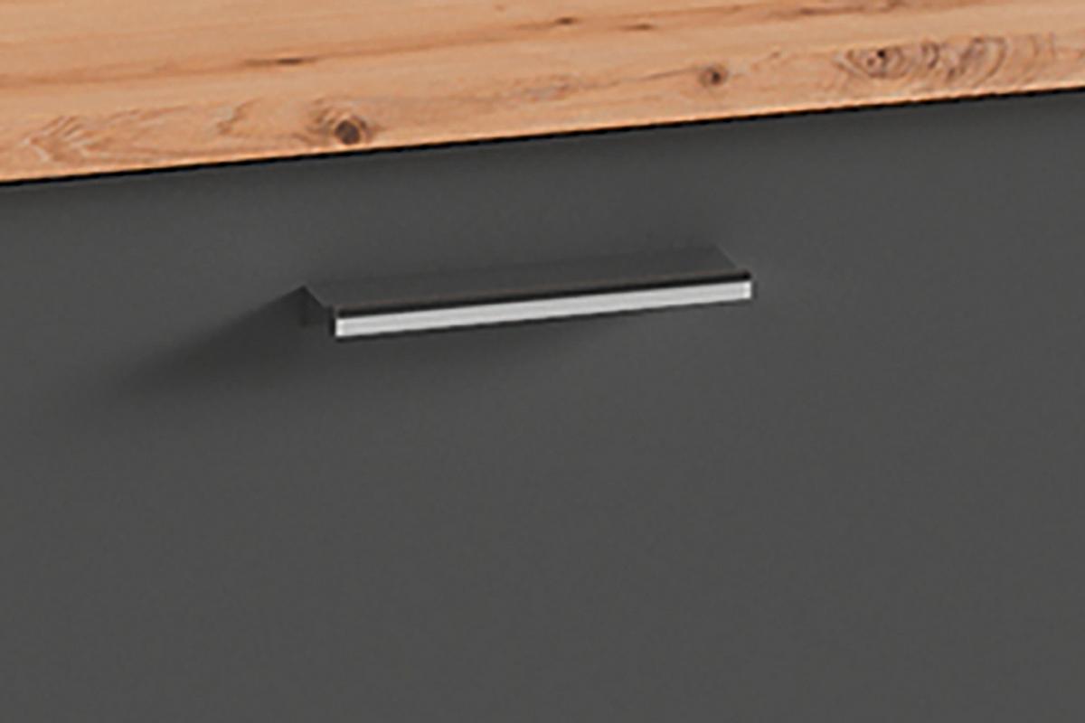 Garderobenbank Ben B: 60 cm 1 Tür Anthrazit/Eiche Artisan - Anthrazit/Schwarz, MODERN, Holzwerkstoff (60/48/35cm) - MID.YOU