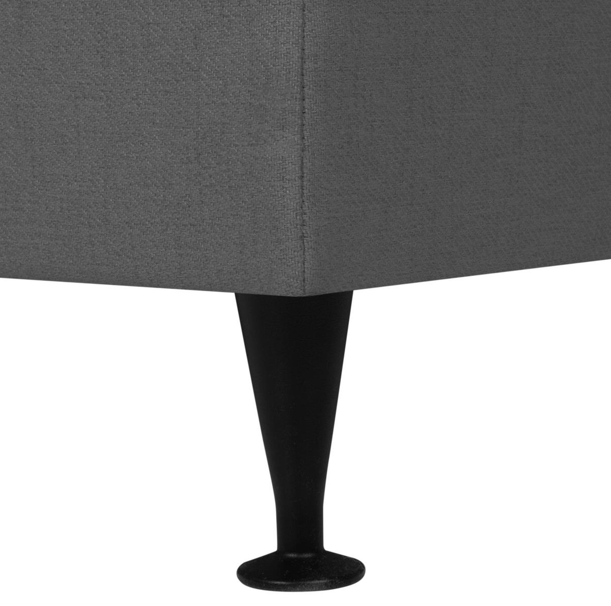 Boxspringbett mit Topper 140x200 cm Wels, Dunkelgrau - Graphitfarben/Schwarz, MODERN, Textil (140/200cm) - MID.YOU