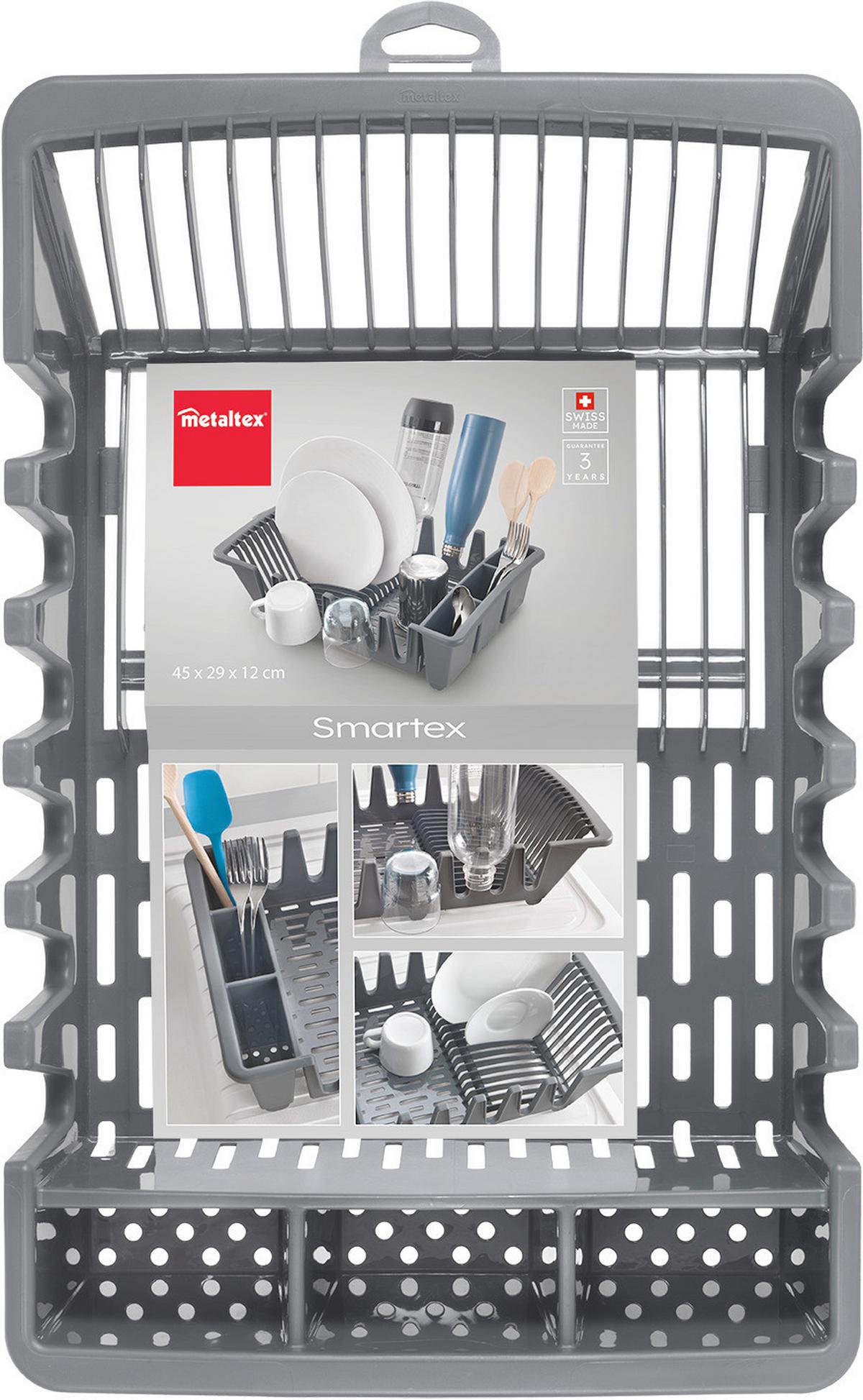 Edényszárító Állvány 325095 - szürke, Basics, műanyag (29/12/45cm) - Metaltex