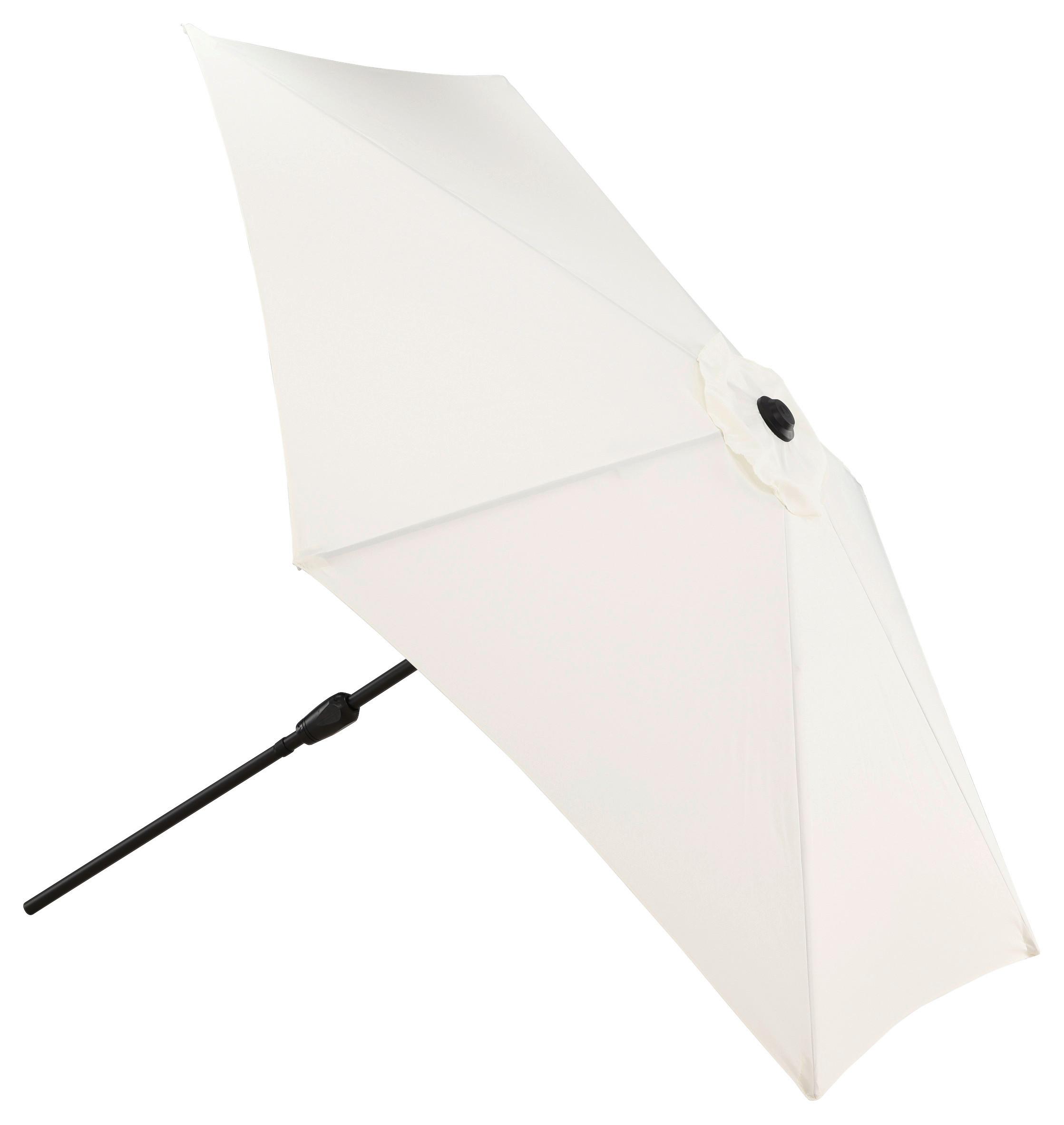 Sonnenschirm Leeds DM: 300cm H: 243cm Weiß - Ecru/Grau, KONVENTIONELL, Textil/Metall (300/300cm) - Gardenson