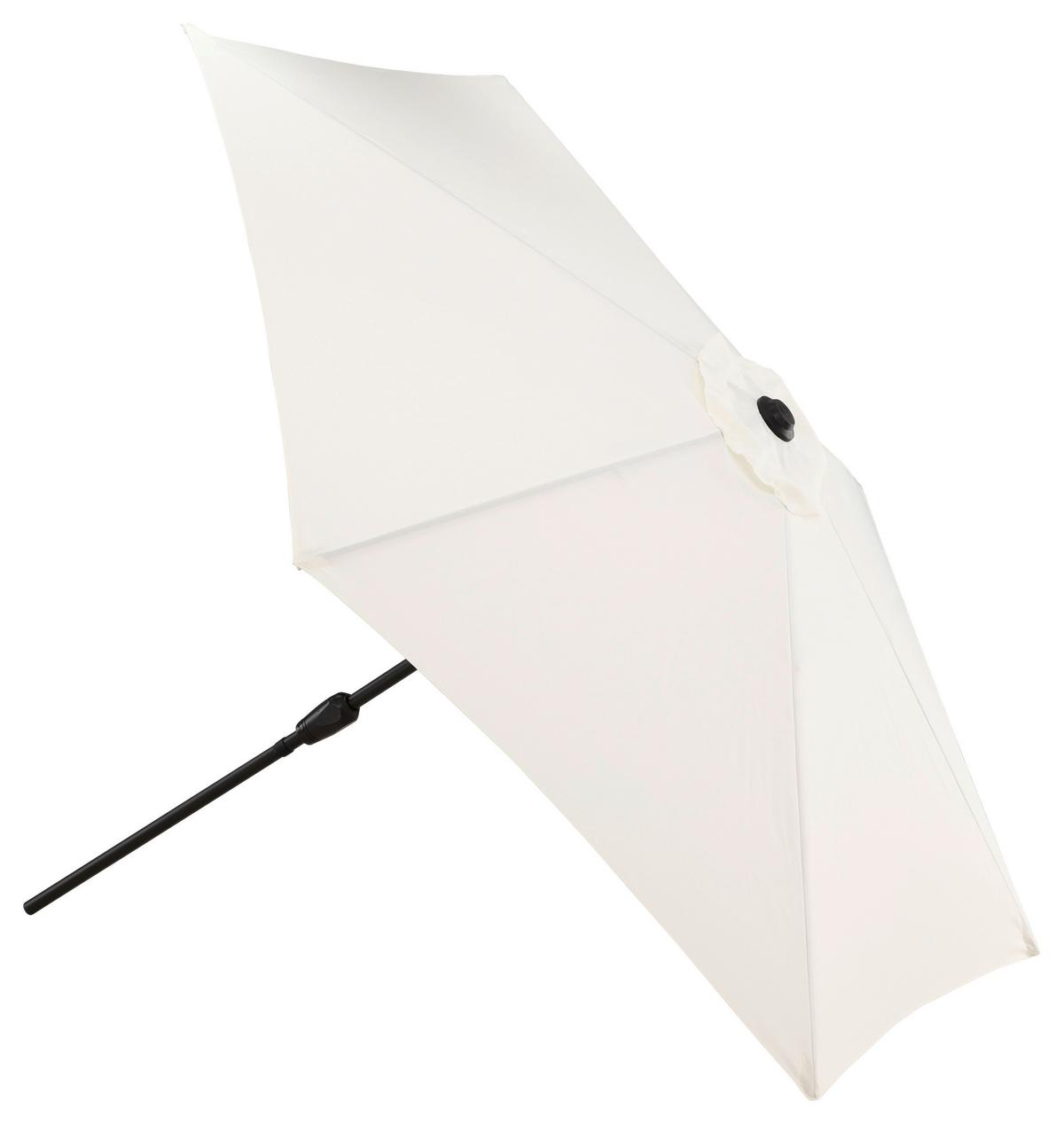 Sonnenschirm Leeds DM: 300cm H: 243cm Weiß - Ecru/Grau, KONVENTIONELL, Textil/Metall (300/300cm) - Gardenson