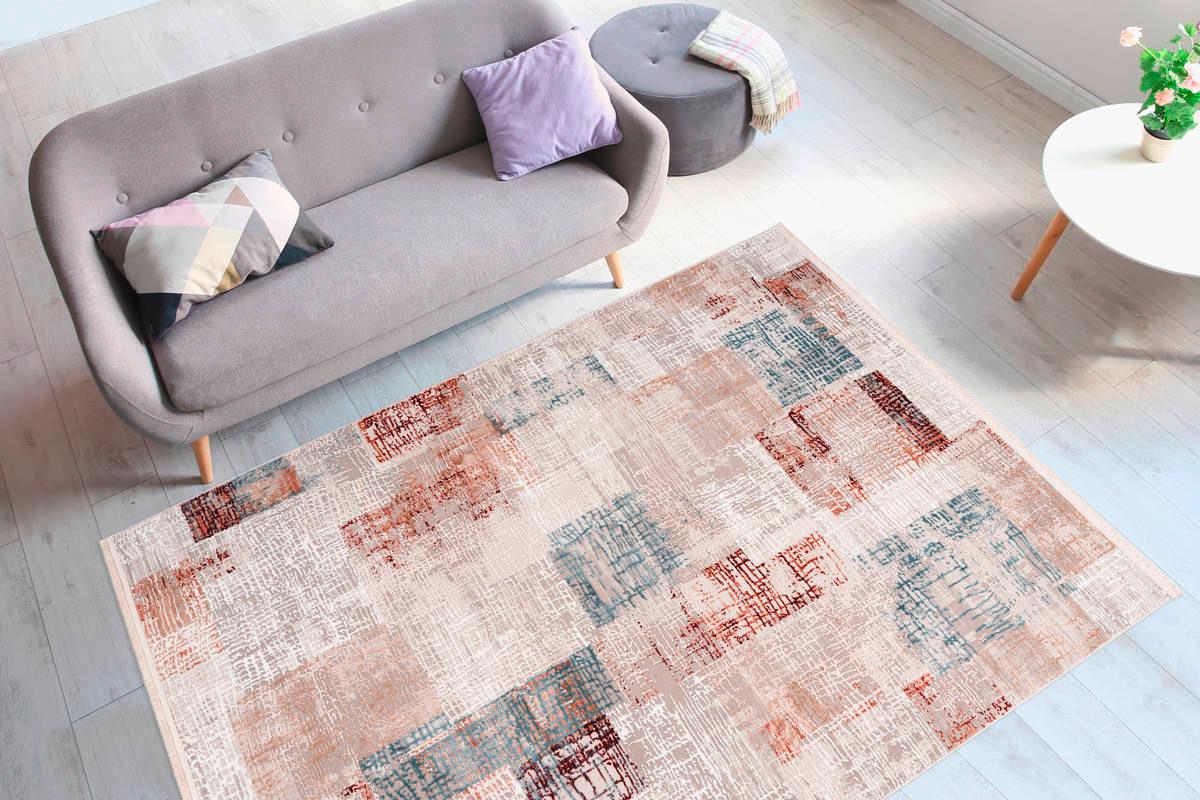 Webteppich Grau/Rosa Akropolis 200x300 cm - Rosa/Grau, Design, Textil (200/300cm) - Kayoom