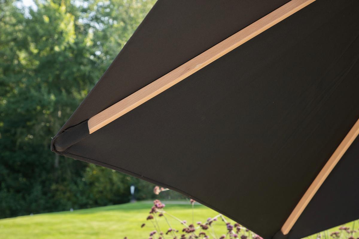 Sonnenschirm Corypho Dm: 250cm H: 232cm  Schwarz - Schwarz, KONVENTIONELL (250/232cm) - Gardenson