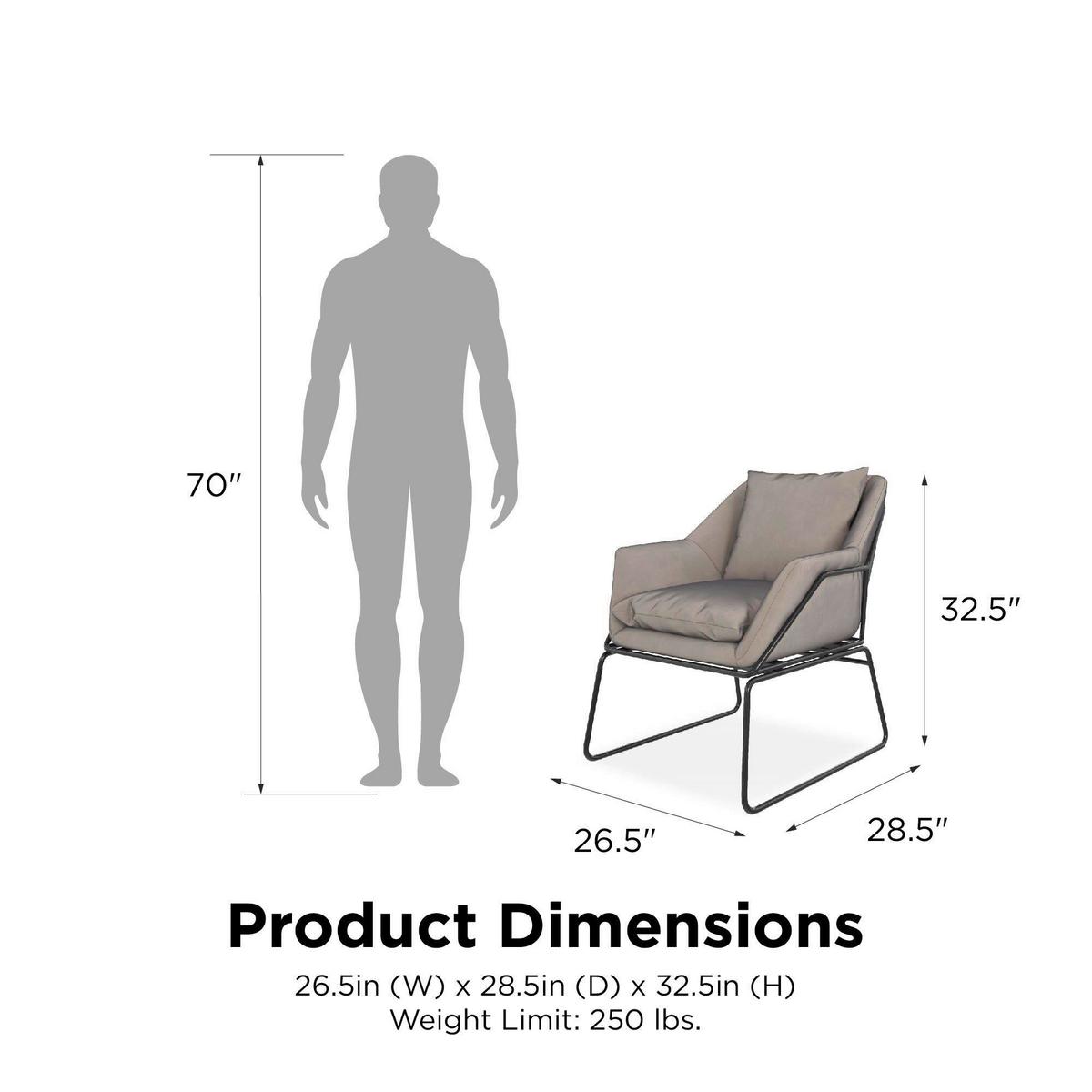 Stuhl Avery Grau Gepolstert - Schwarz/Grau, Design, Textil/Metall (71/81/66cm) - MID.YOU