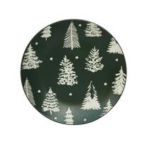 Dessertteller Mauna - Dunkelgrün/Weiß, Basics, Keramik (19,5cm) - Luca Bessoni