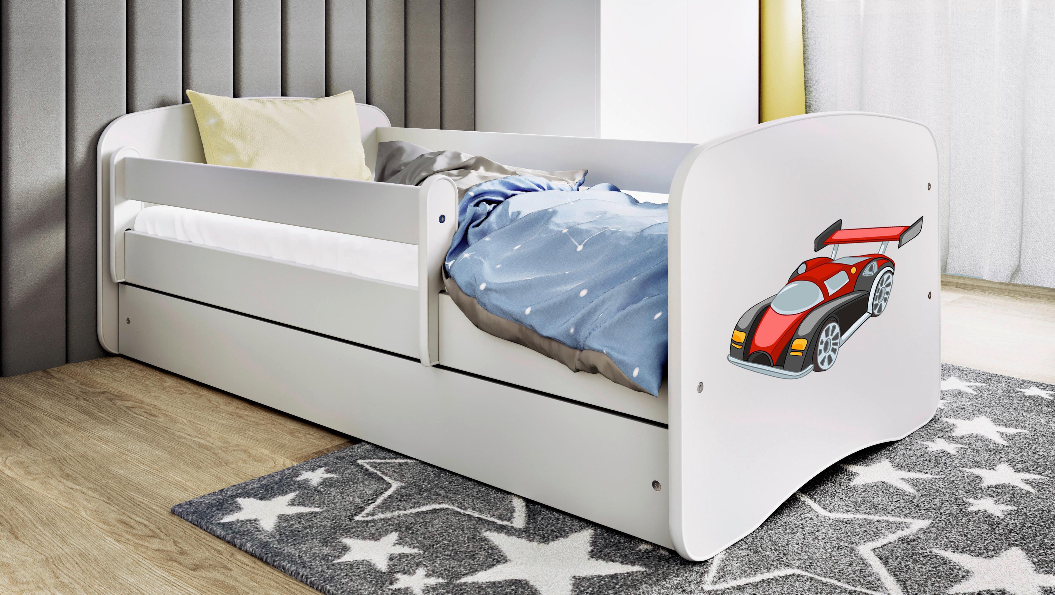 Kinder-/Juniorbett Babydreams inkl. Matratze 80x160 - Birkefarben/Weiß, MODERN, Holz/Holzwerkstoff (80/160cm) - MID.YOU