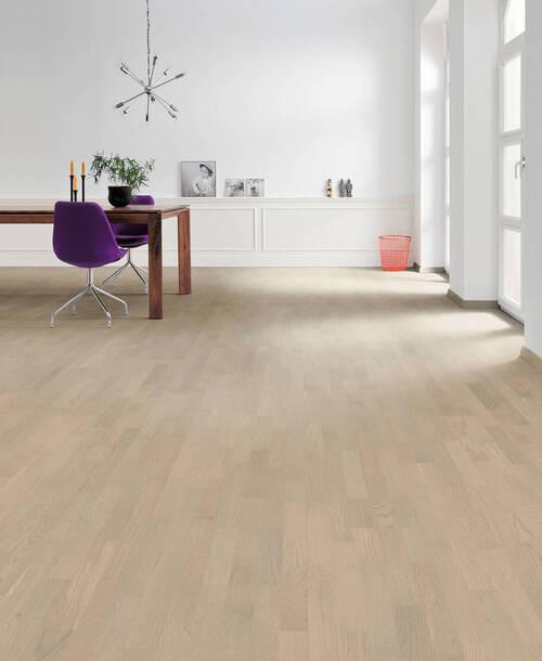 Parkettboden Eiche Schiffsboden Stärke 12mm - Hellgrau, Basics, Holzwerkstoff (18/108.5cm) - Living by HARO