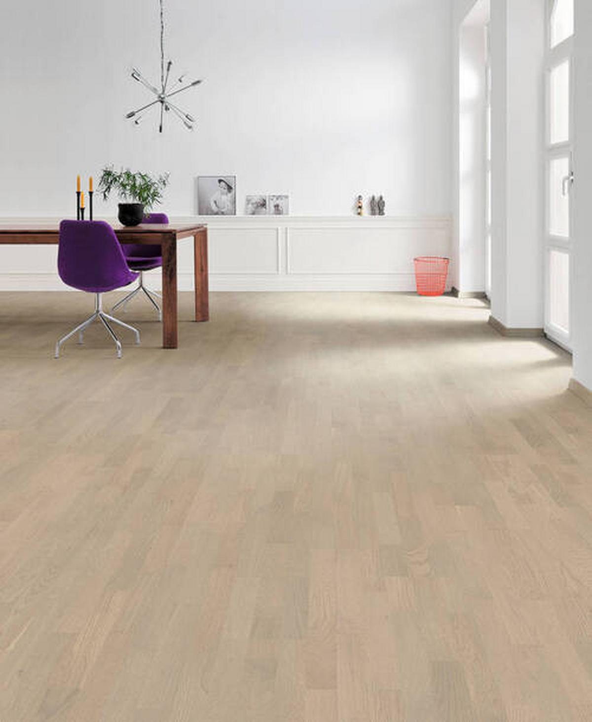 Parkettboden Eiche Schiffsboden Stärke 12mm - Hellgrau, Basics, Holzwerkstoff (18/108.5cm) - Living by HARO