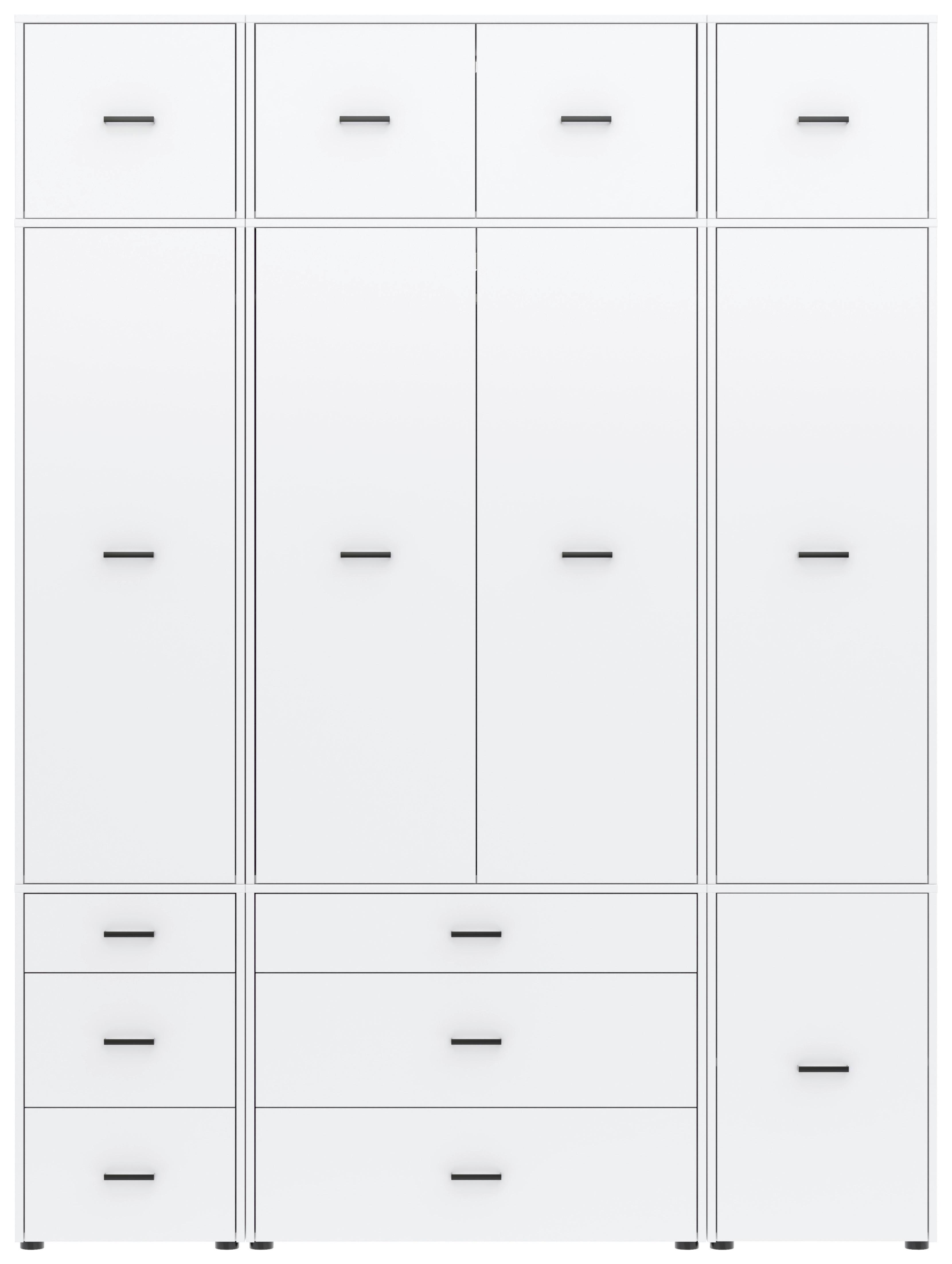Kleiderschrank Kivo Weiß, B: 180 Cm - Weiß, Basics, Holzwerkstoff (180/239,40/52,1cm)