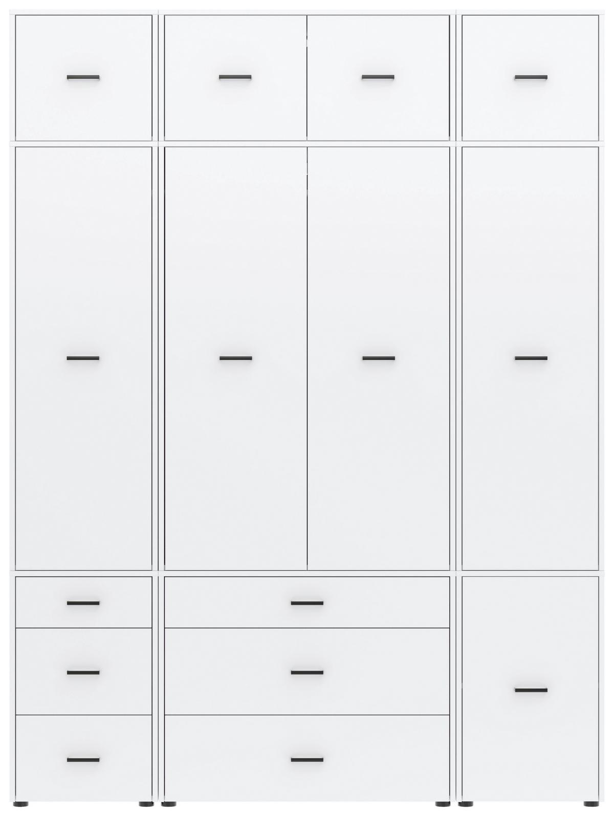 Kleiderschrank Kivo Weiß, B: 180 Cm - Weiß, Basics, Holzwerkstoff (180/239,40/52,1cm)
